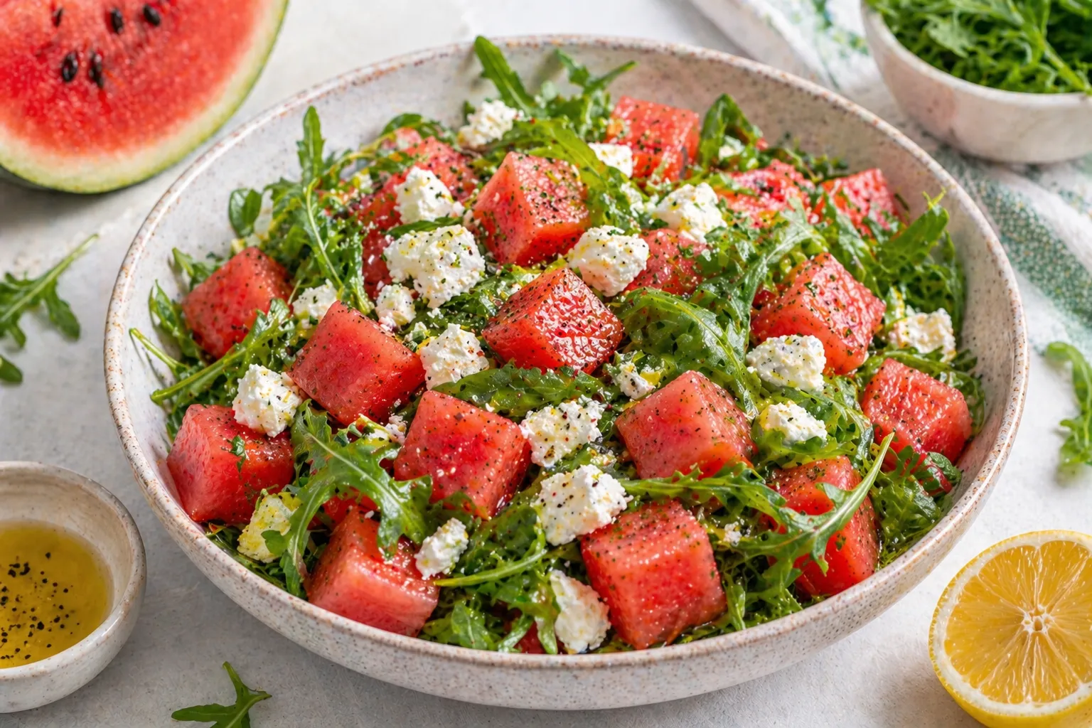 Yazın Vazge&ccedil;ilmezi: Karpuzlu Salata Tarifi